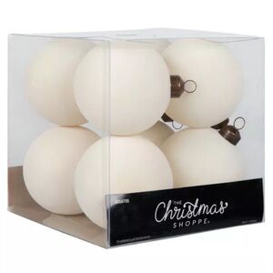 2024 Viral Hobby Lobby Flocked Ornaments- Cream